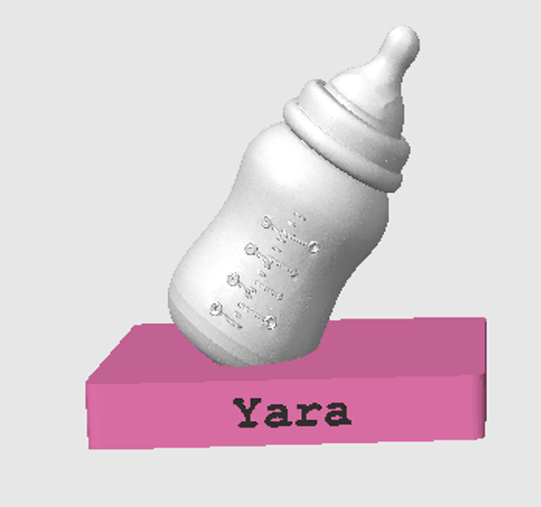 3D Babyfles met Naam en Geboortedatum als optie