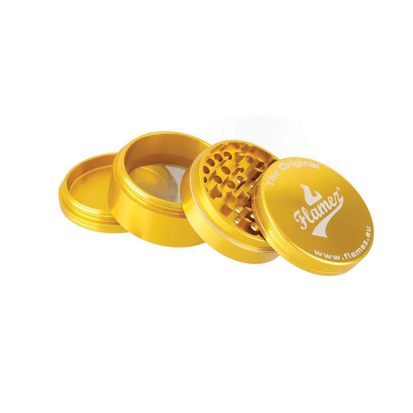 Flamez Aluminium Grinder Goud 4-delig 63 mm