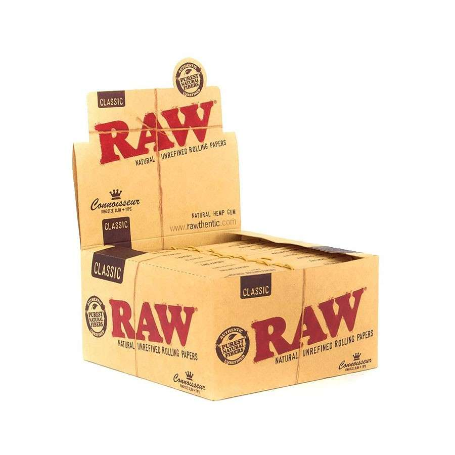 RAW Classic Connoisseur KS Slim 50 leaves + tips – 24pcs