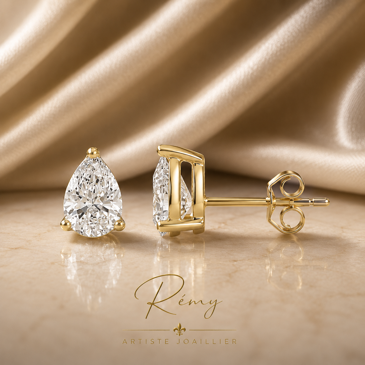 Boucles d’oreilles diamants de synthèse – 1,00 ct