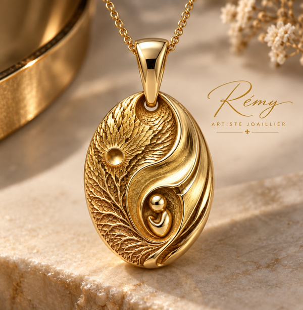 Médaille de naissance « Origine » – Or jaune 750