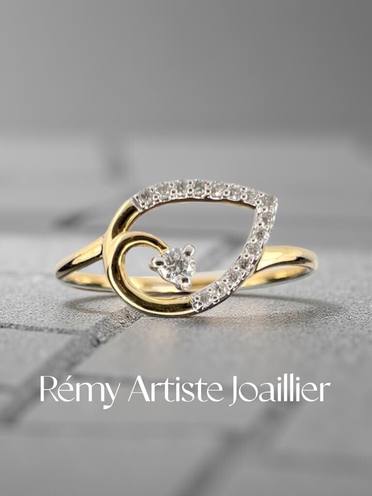 Élégance Dorée – Bague Diamant