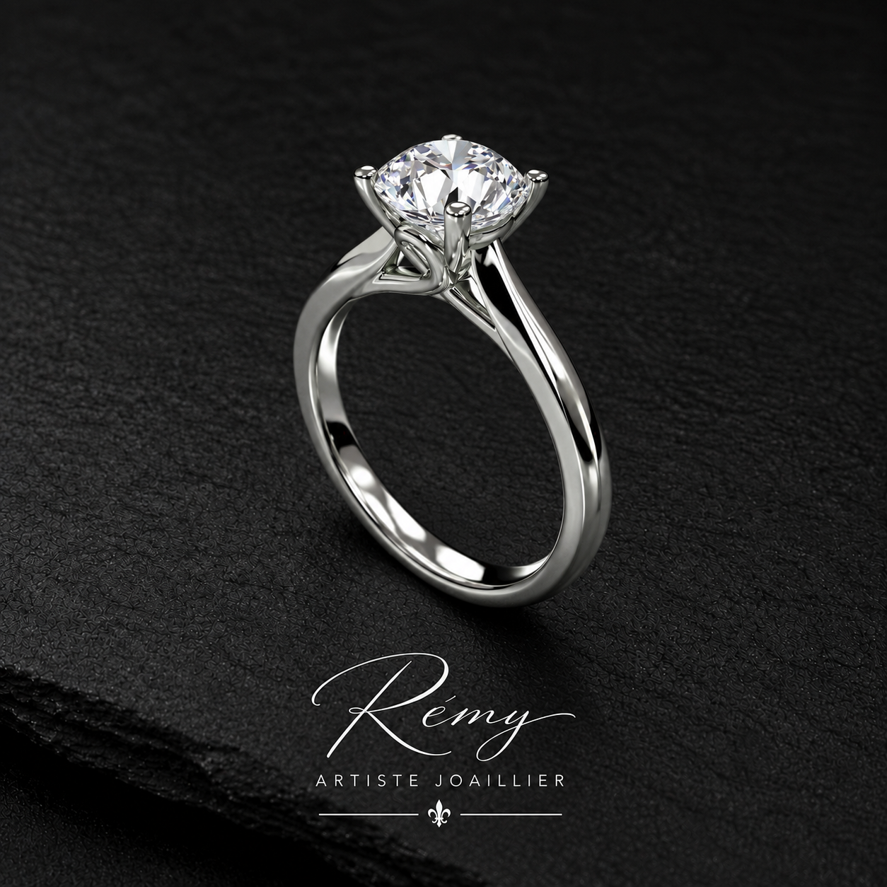 Solitaire sur mesure en platine 950 – Diamant de synthèse IGI 1,50 ct