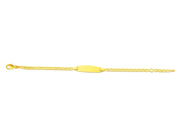 Identité bébé maille Marine battue, plaque tonneau, 14 cm