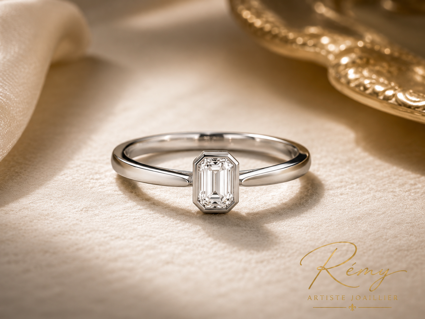 Bague de fiançailles platine