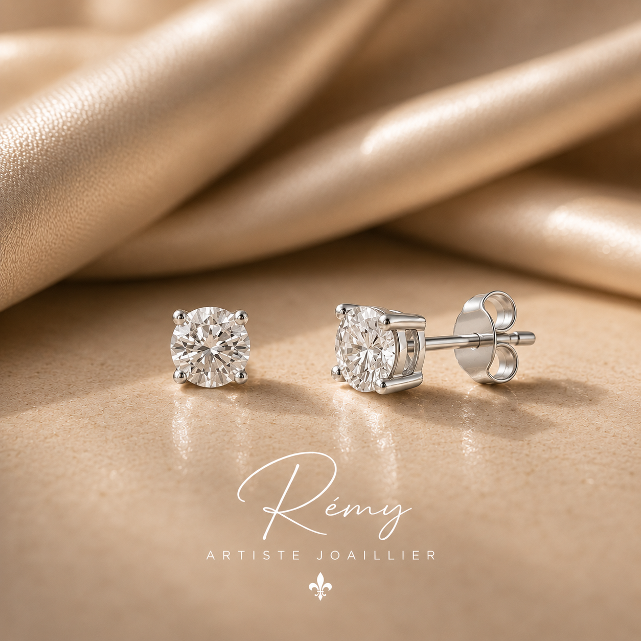 Boucles d'oreilles Diamants de synthèse 0,25 carat