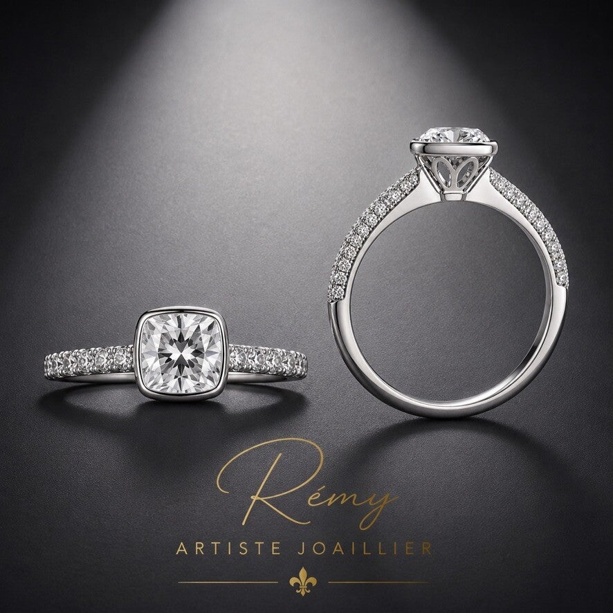 Bague de fiançailles platine