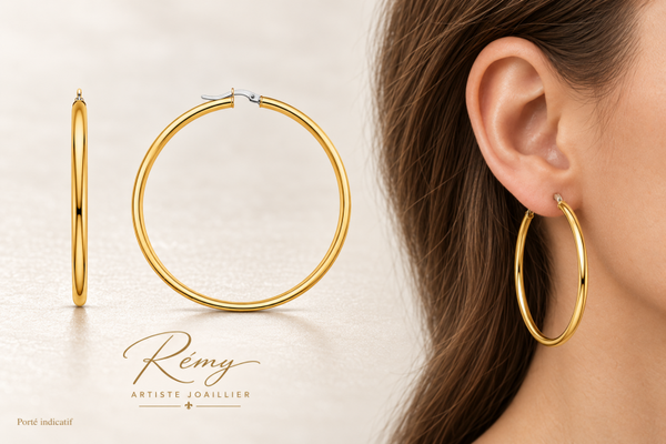 Créoles en or 750 — diamètre intérieur 45 mm