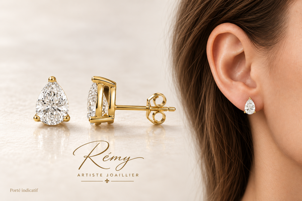 Boucles d’oreilles diamants de synthèse – 1,00 ct