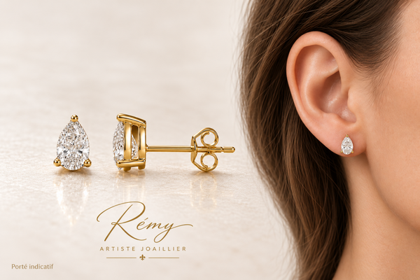 Boucles d’oreilles diamants de synthèse – 0,50 ct
