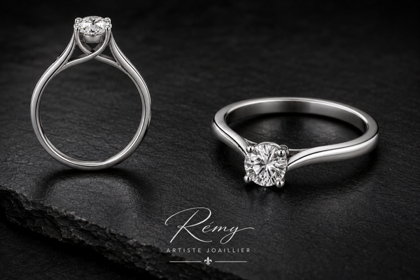 Solitaire diamant naturel - Platine 950/1000
