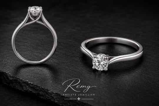 Solitaire diamant naturel – Platine 950/1000