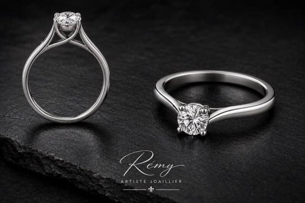 Solitaire diamant naturel – Platine 950/1000