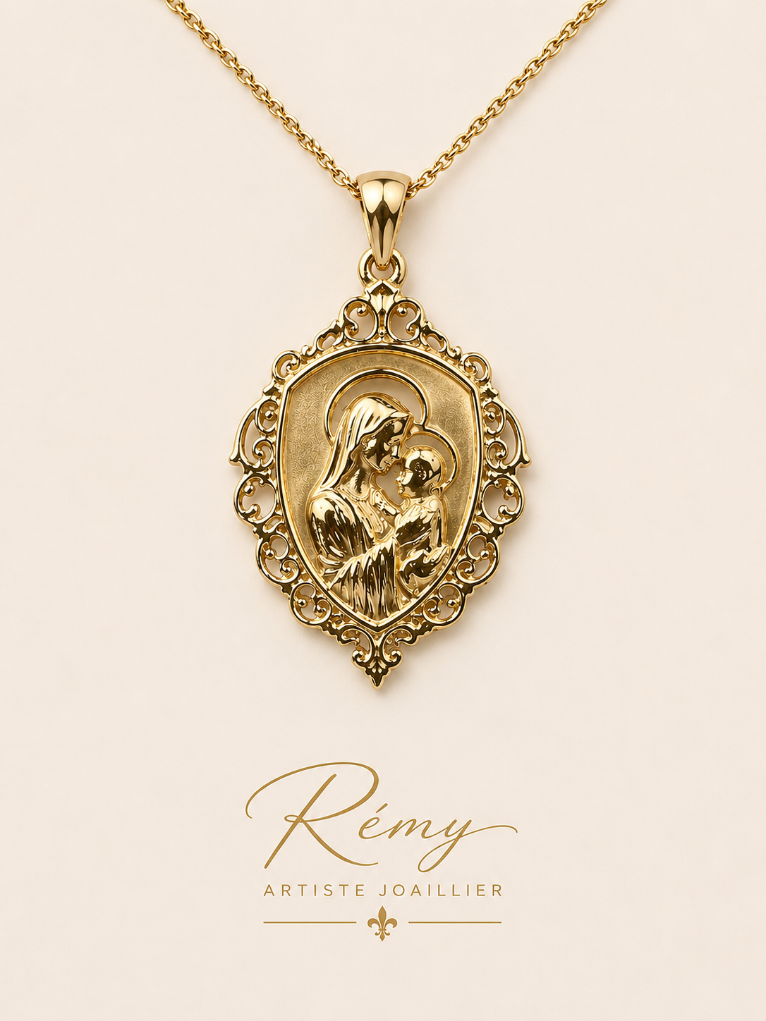 Médaille Vierge à l’Enfant – Pièce d’atelier