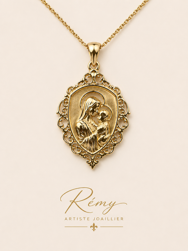 Médaille Vierge à l’Enfant – Pièce d’atelier