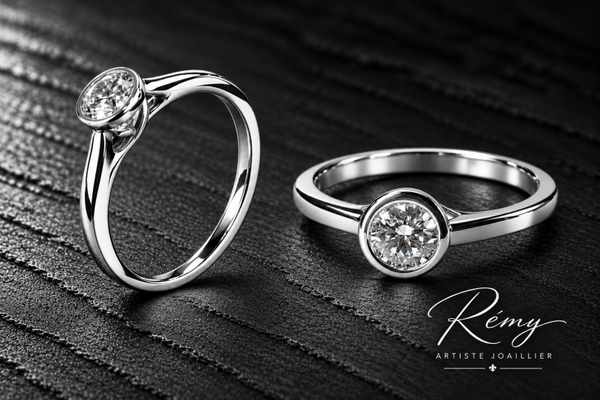 Solitaire en platine et diamant naturel — 0,33 ct certifié GIA