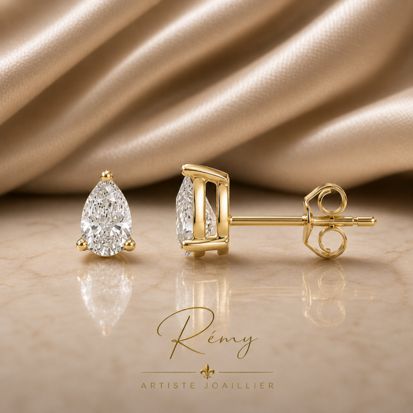 Boucles d’oreilles diamants de synthèse – 0,50 ct
