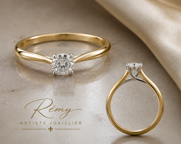 Solitaire diamant naturel 0,25 ct – Or 750/1000