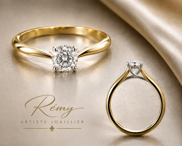Solitaire - Diamant naturel 0,50 ct – Or 750