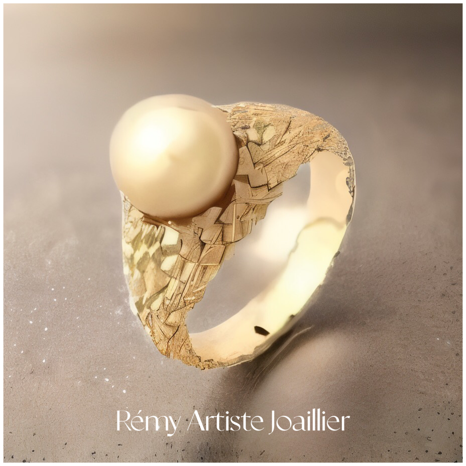 Bague “Noyau d’or” – Perle de Tahiti Gold sur or jaune 18k