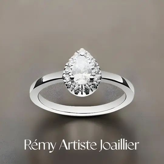 1299€. Bague  Diamants synthétiques  0,50 carat GVs  Or 750/1000 4,04 grammes