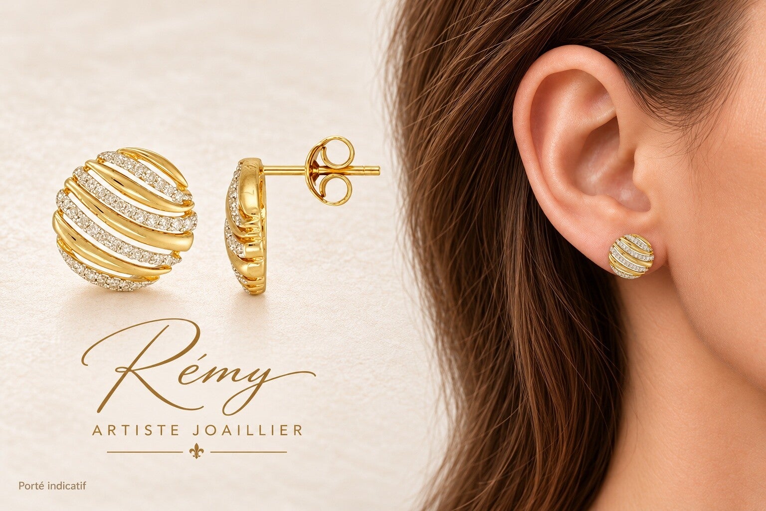 Boucles Pastilles — or jaune 750 et diamants 0,21 ct