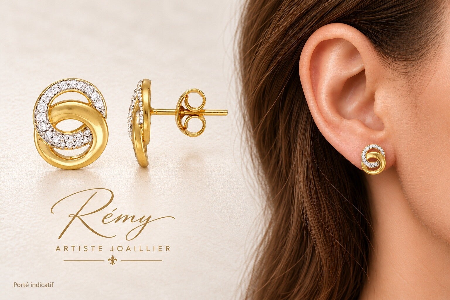 Boucles Étreinte — or jaune 750 et diamants 0,15 ct