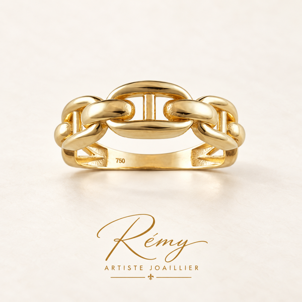 Bague Marine 6 mm — or 750