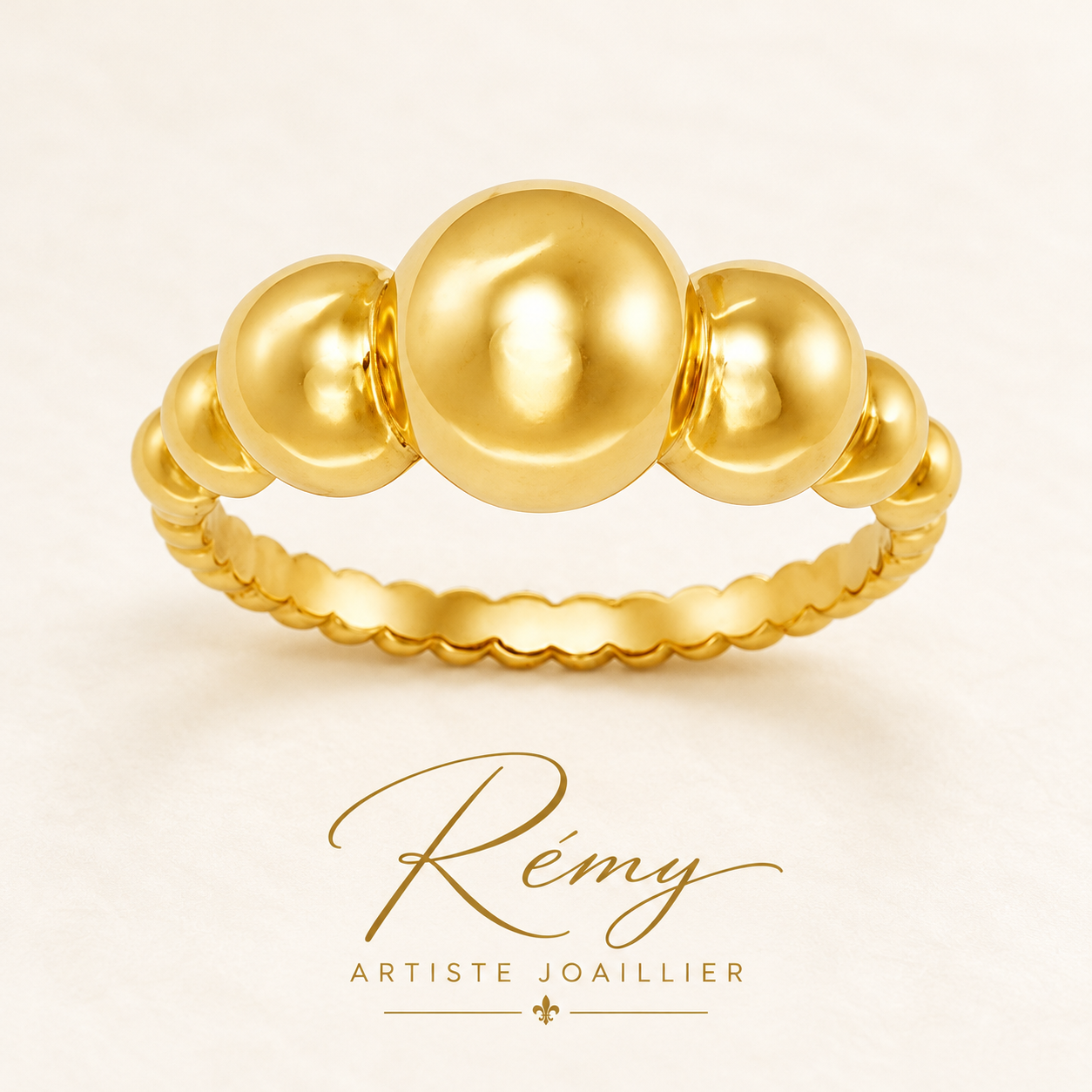 Bague Boules dégradées — or 750