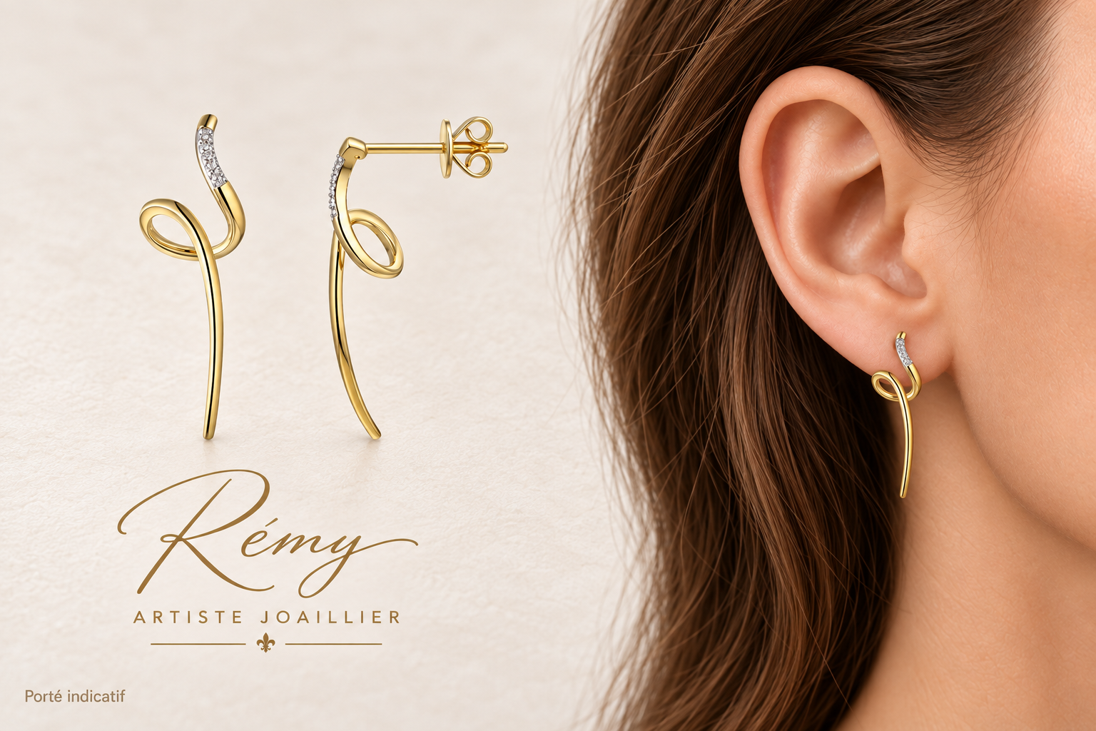 Boucles Serpentin et diamants 26 mm — or 750