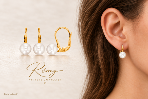 Dormeuses perles de culture 7–7,5 mm — or 750