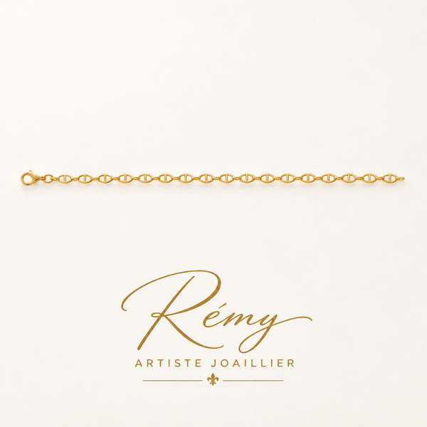 Bracelet Marine plate 4 mm — or 750