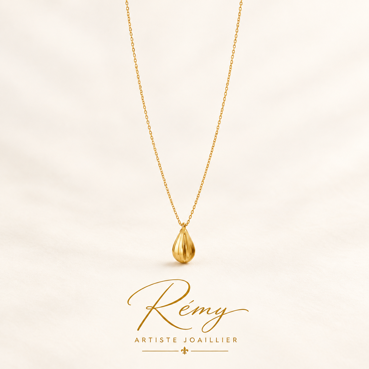 Collier Goutte striée — or 750