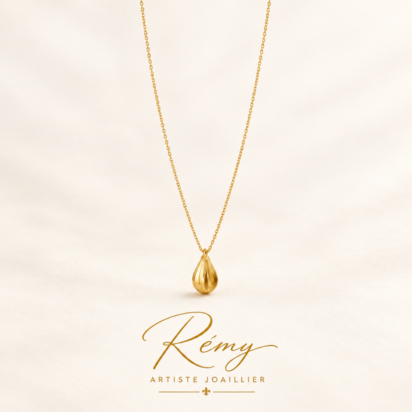 Collier Goutte striée — or 750
