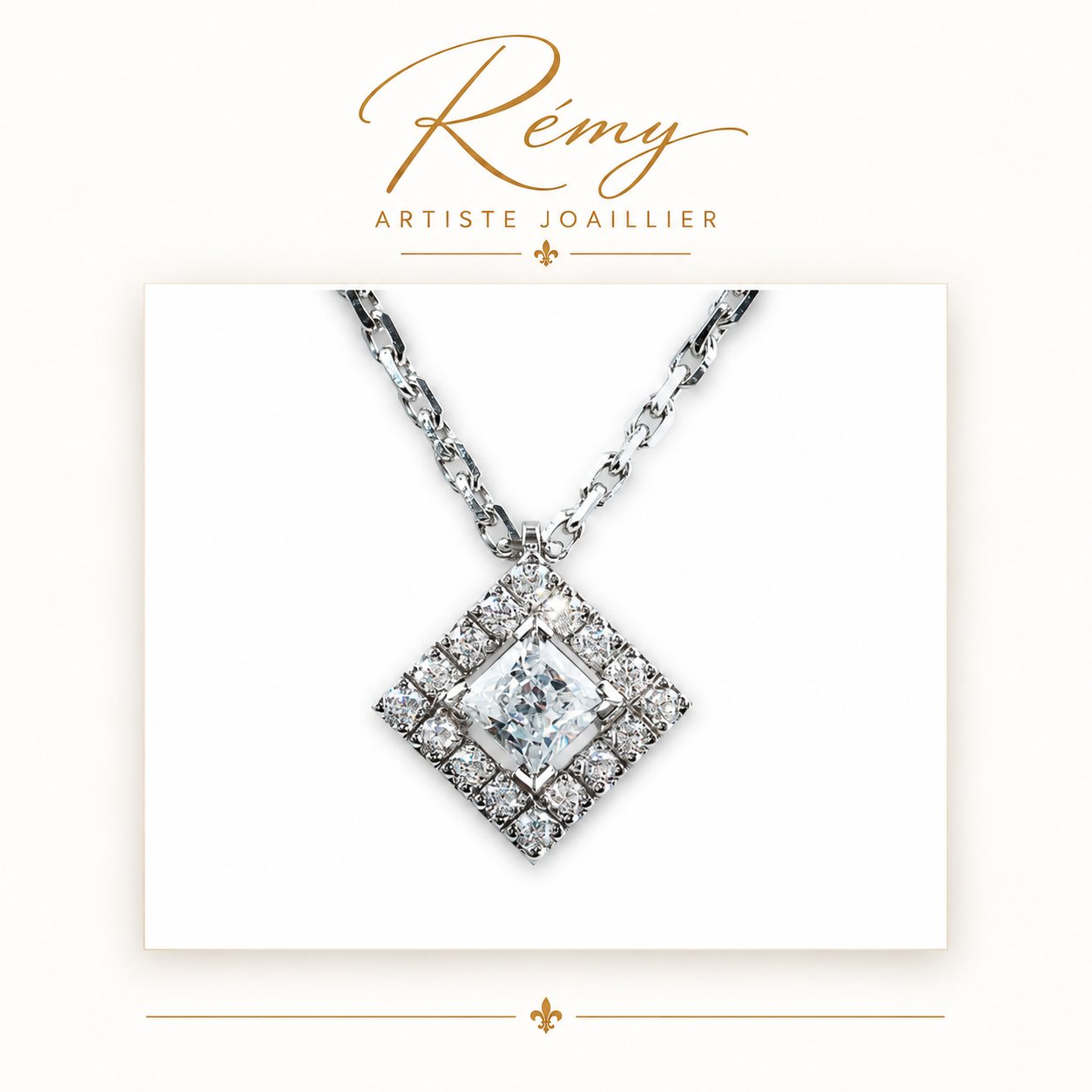 Collier Princesse – Or blanc 750 – Diamants GVS 0,18 ct