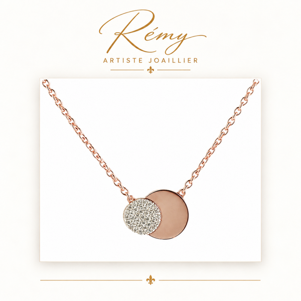 Collier Éclipse – Or rose 750 – Diamants GVS 0,14 ct