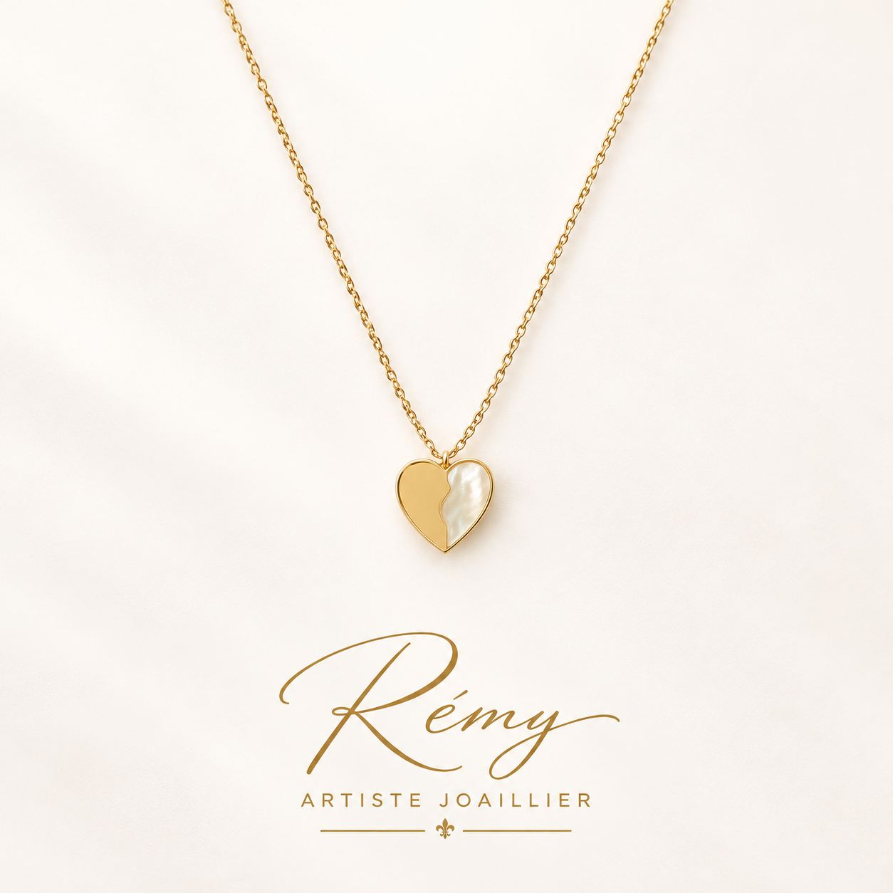 Collier Cœur et nacre — or 750