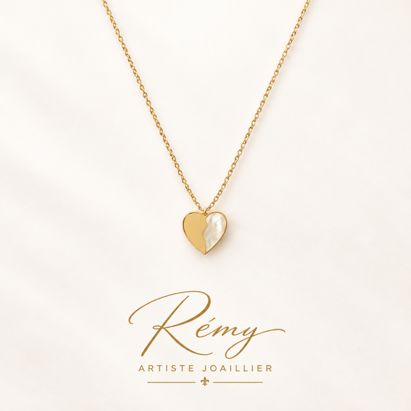 Collier Cœur et nacre — or 750