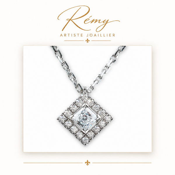 Collier Princesse – Or blanc 750 – Diamants GVS 0,26 ct