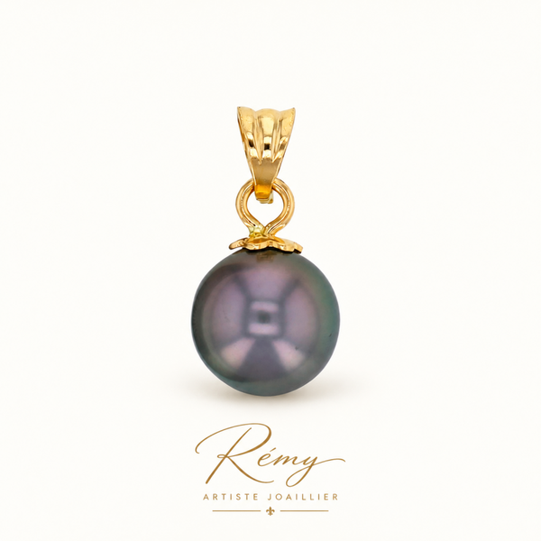 Pendentif perle de Tahiti 8–9 mm — or 750