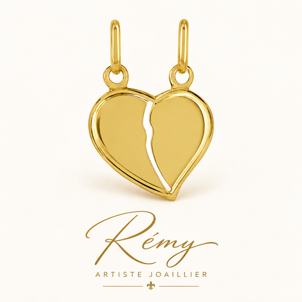 Pendentif Cœur sécable — or 750