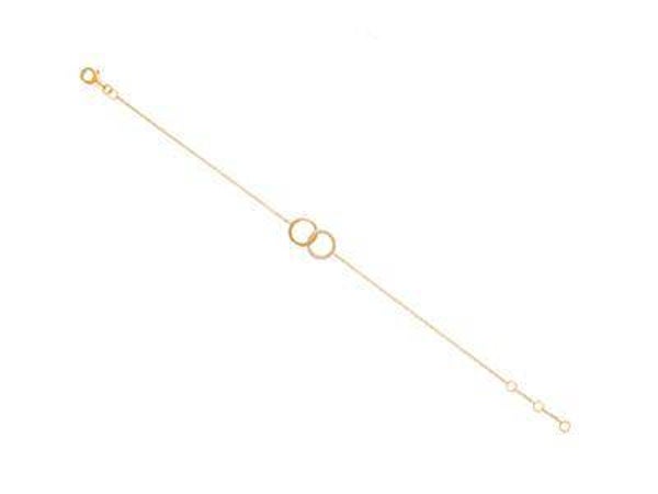 Bracelet Deux cercles — or jaune 750 et diamants 0,07 ct