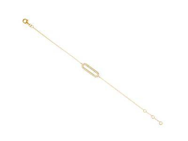 Bracelet Rectangle lumière — or jaune 750 et diamants 0,15 ct