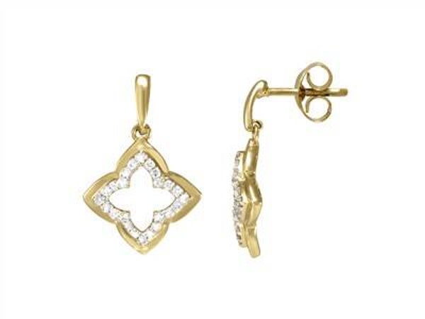 Boucles Arabesque — or jaune 750 et diamants 0,15 ct
