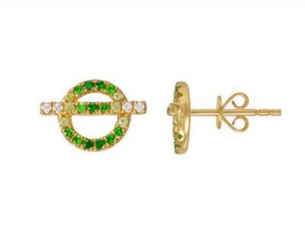 Boucles Oasis — or jaune 750, grenats verts, saphirs et diamants