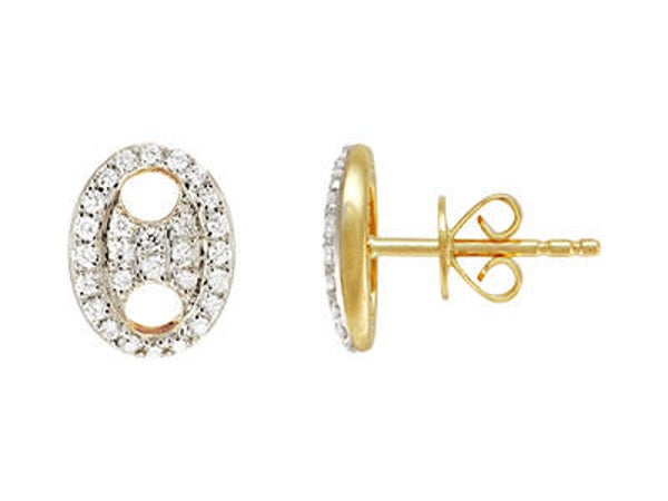 Boucles Grains de café — or jaune 750 et diamants 0,20 ct