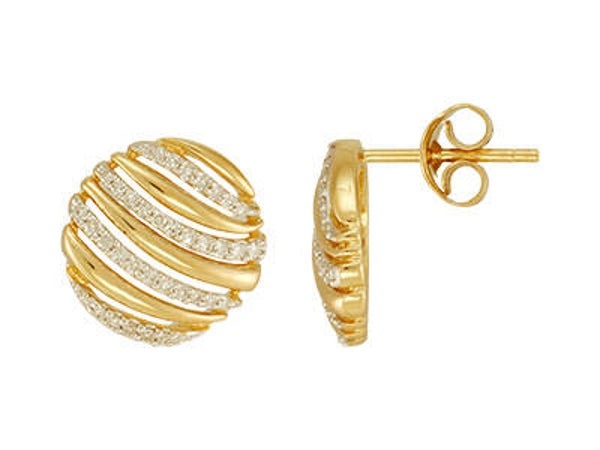 Boucles Pastilles — or jaune 750 et diamants 0,21 ct