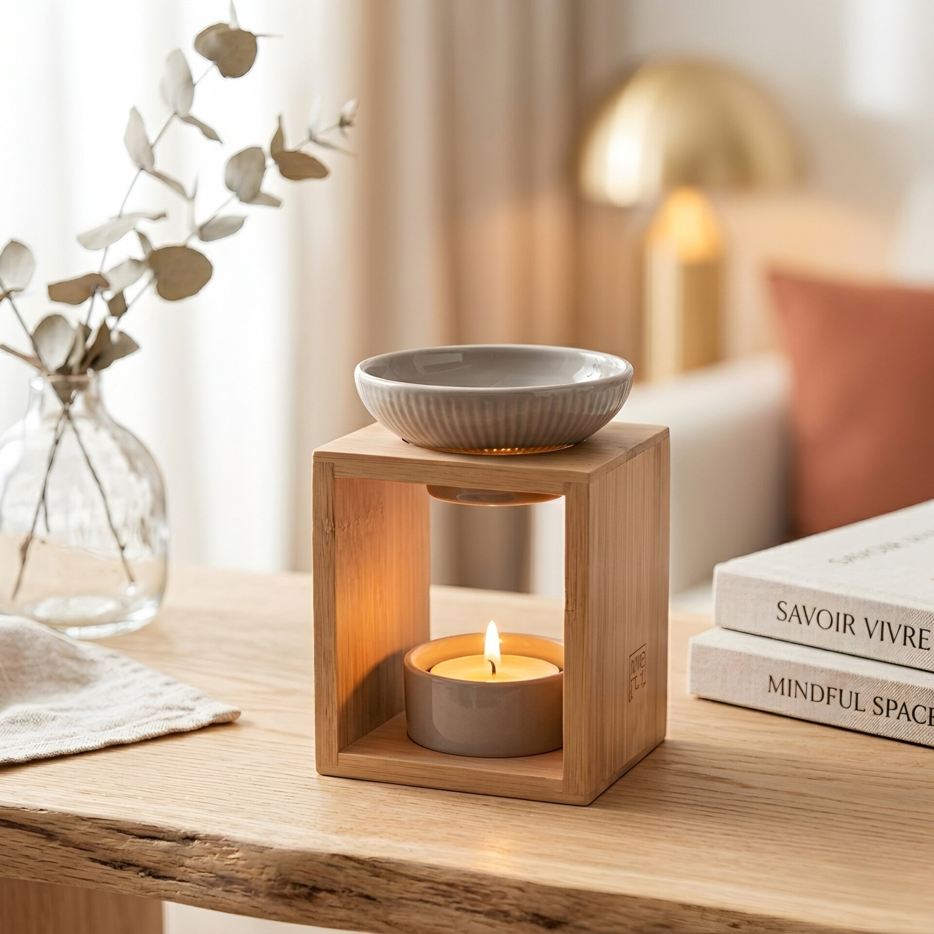Brûle Parfum - Diffuseur céramique & bambou YONA