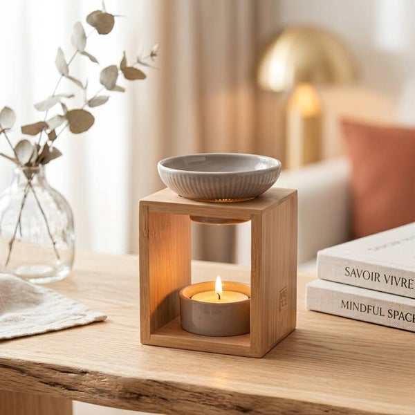 Brûle Parfum - Diffuseur céramique & bambou YONA