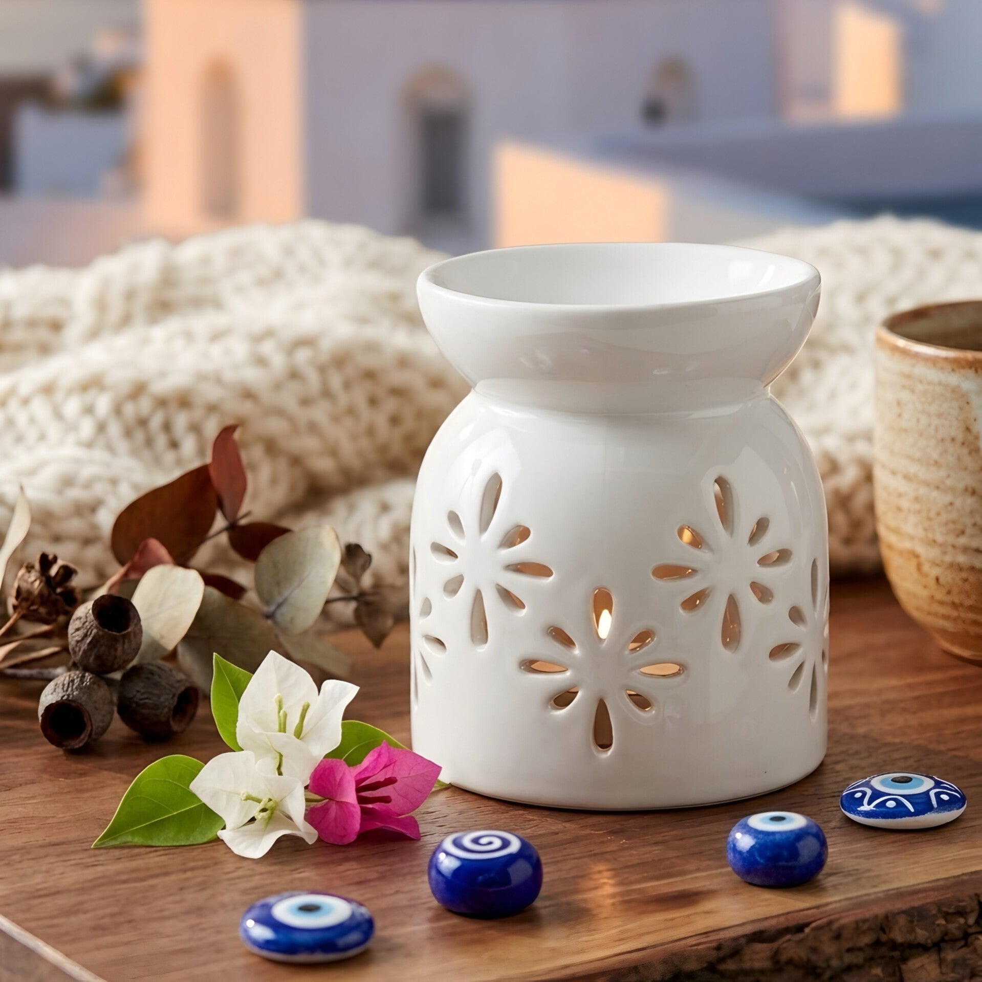 Brûle Parfum Diffuseur Santorini Blanc